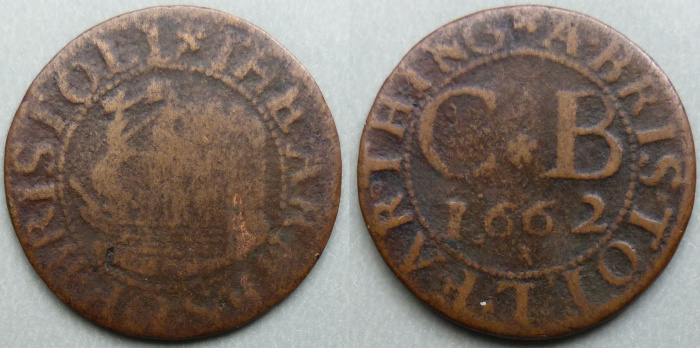Bristol, city issue 1662 farthing N1557